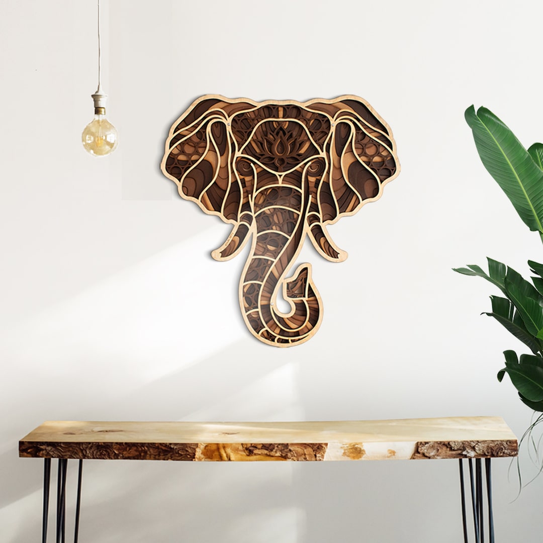Elefante 3D Decoración paredes Odun Arts