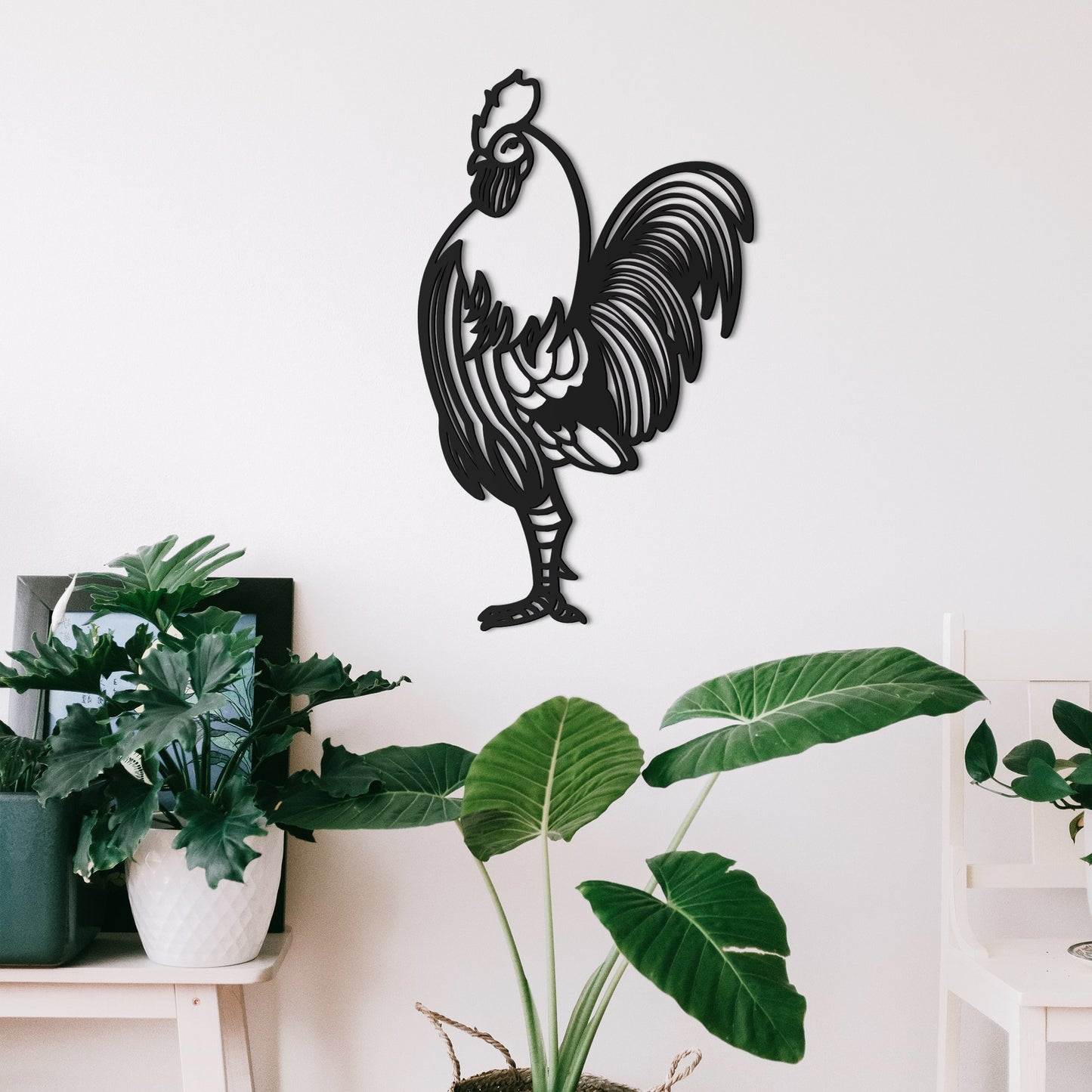 Cuadro decorativo gallo para paredes de madera