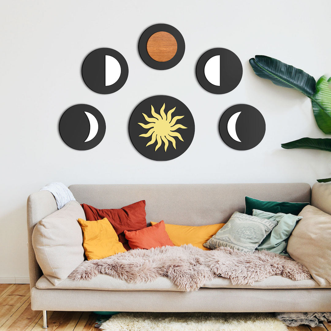 Cuadros decorativos modernos de luna y sol para pared, casa, cocina, oficina, habitación, sala